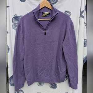 Onward Reserve James Cashmere 1/4 Zip Sweater Size Medium Loganberry